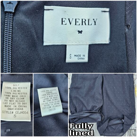 Black Sparkle Jumpsuit Everly Size S Small Sleeveless Wide Leg Crop Side Tie EUC - Picture 4 of 12